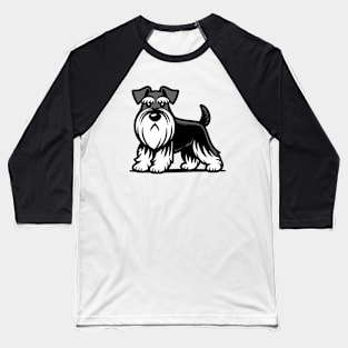 Cartoon Schnauzer Baseball T-Shirt